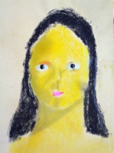 Pastel self-portrait by Calista